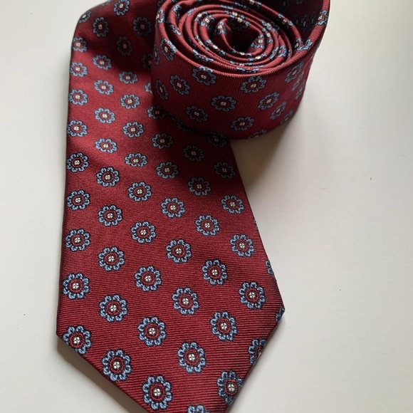Vintage Brooks Brothers Makers and Merchants Silk Tie in Burgundy and Blue - Picture 9 of 13